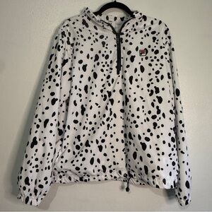 Fila Disney Dalmatian Black & White Print Windbreaker Jacket. Sz L.
